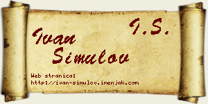 Ivan Simulov vizit kartica